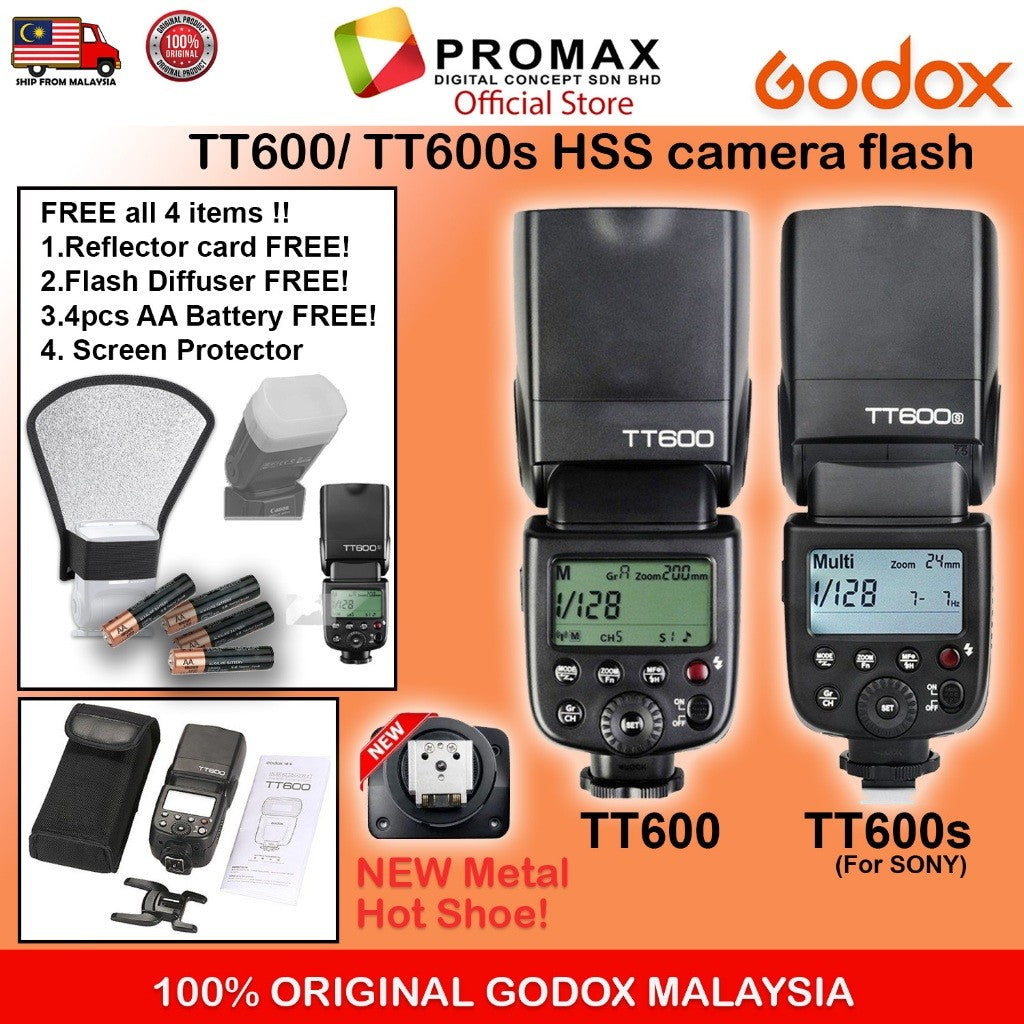 Cheapest! Godox TT600 TT600S Thinklite Flash Speedlite Canon Sony Nikon Fujifilm Godox Malaysia