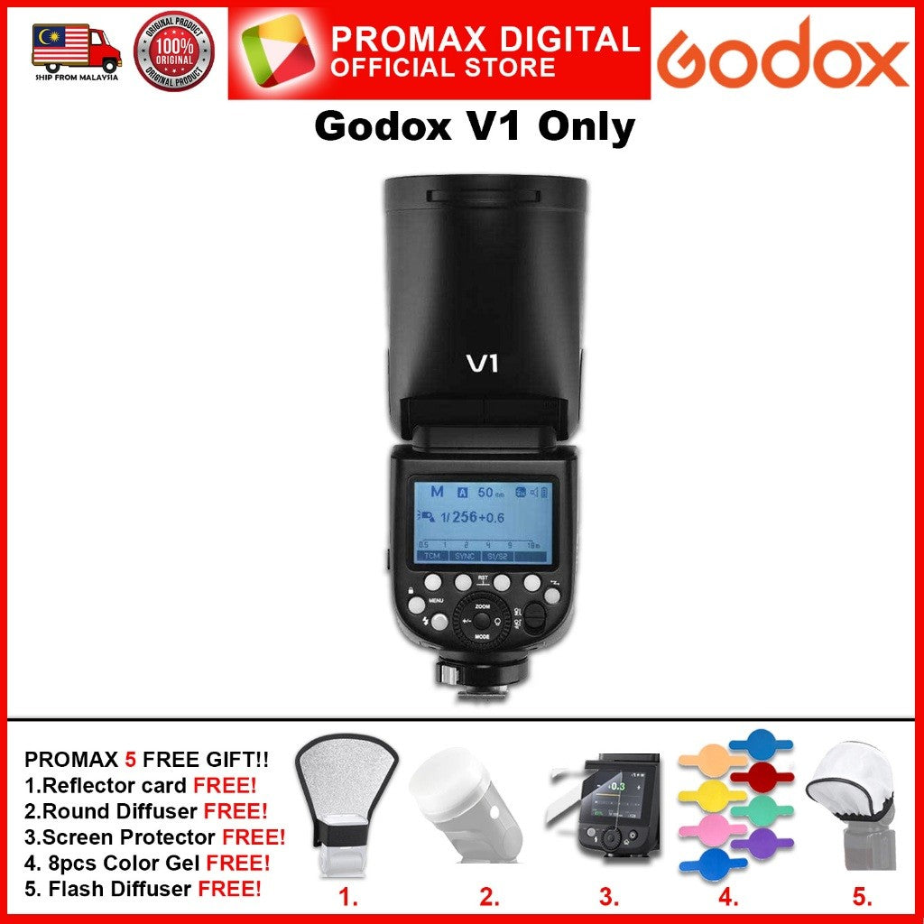 Godox V1 Flash Speedlight Round TTL Li-ion Battery