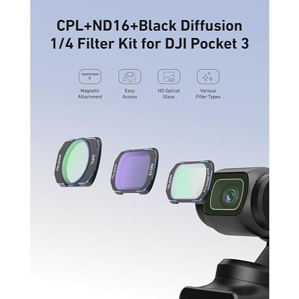TELESIN S5-FLT-37-TDJ ND / CPL MAGNETIC FILTER KIT FOR DJI OSMO POCKET 3