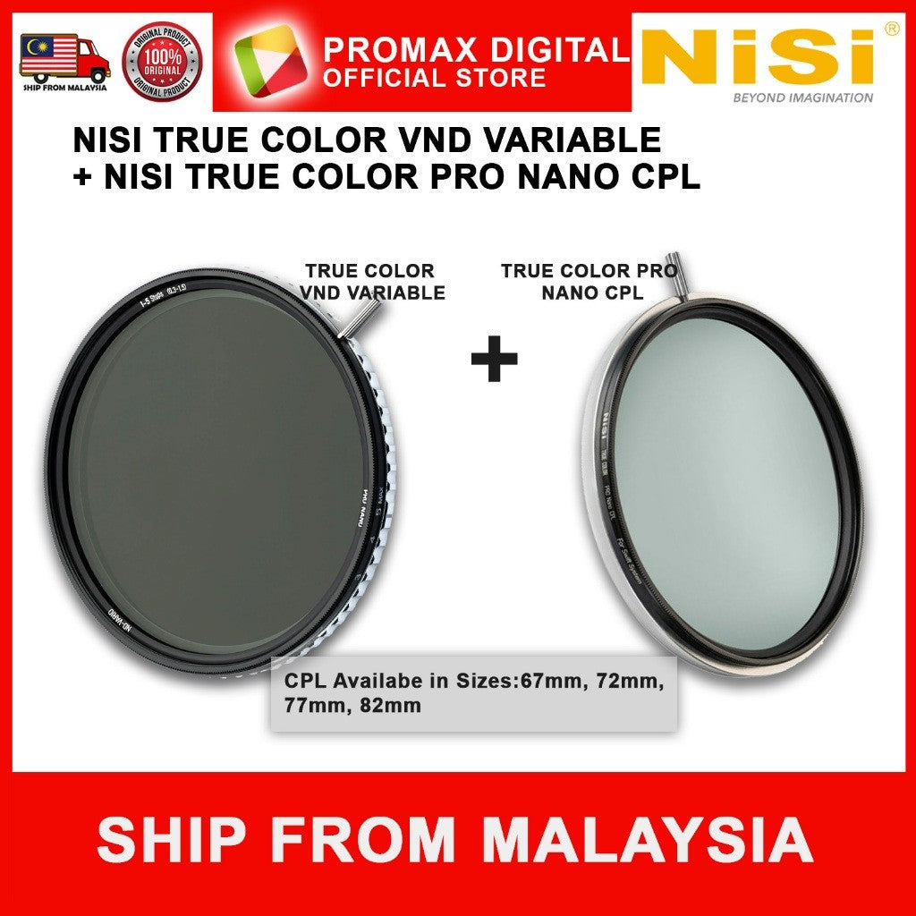 NISI TRUE COLOR VND VARIABLE + TRUE COLOR PRO NANO CPL SET