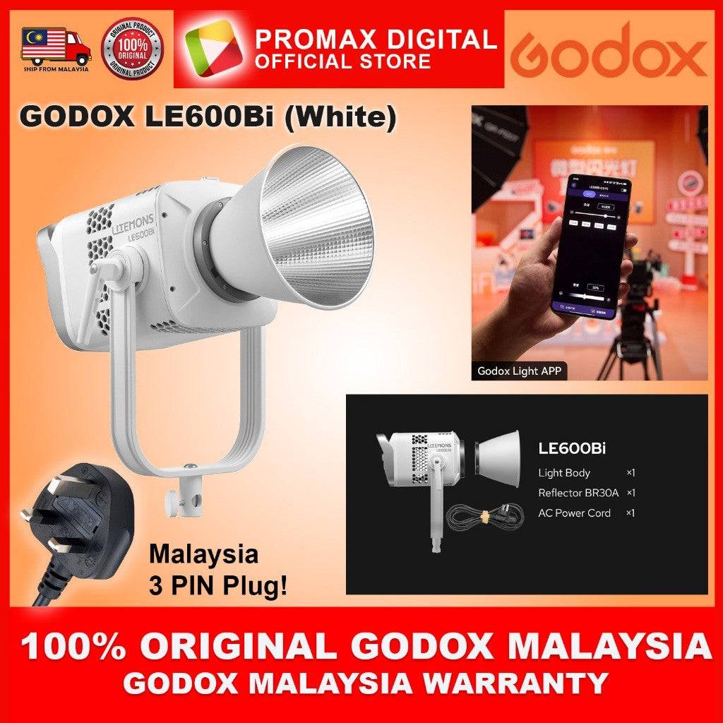 GODOX Litemons LE600Bi Bi-Color Monolight Studio Light (Black / White)