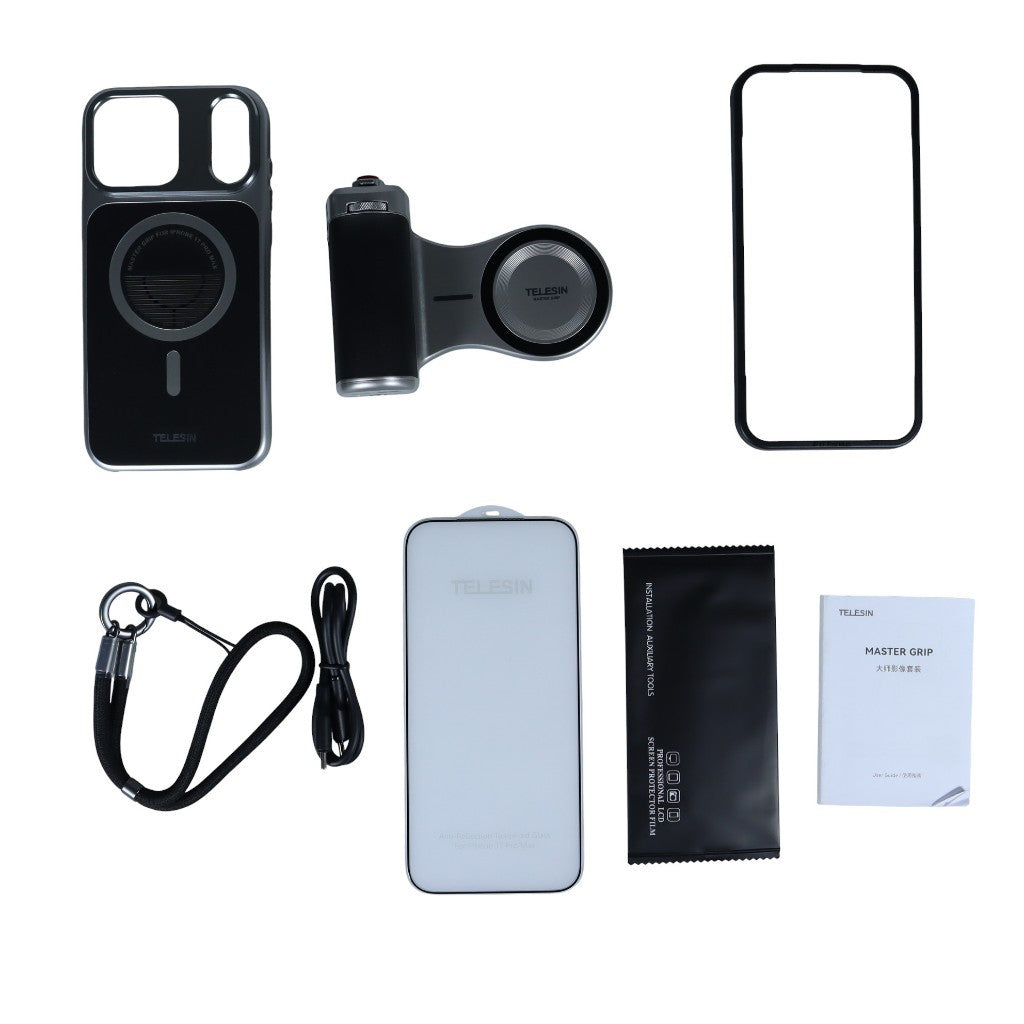 TELESIN Master Grip Set for iPhone17 Pro Pro Max Magnetic Phone Camera Hand Grip Holder Powerbank