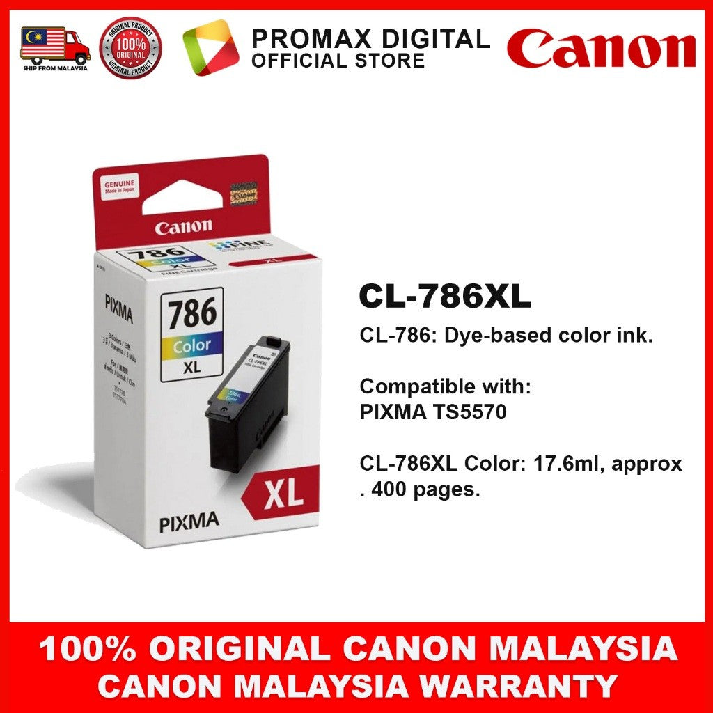 CANON PG-795 CL-786 PG-795XL CL-786XL INK BLACK CYAN MAGENTA YELLOW PRINTER INK TS5570 TS7770