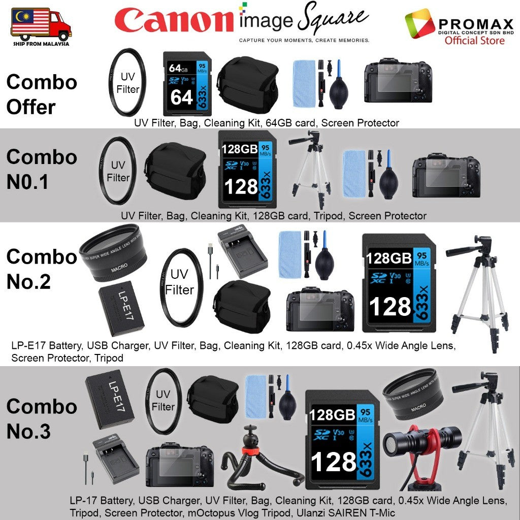 CHEAPEST! Canon EOS R50 18-45mm 55-210mm Mirrorless Camera Black/White (CANON MALAYSIA 3 YEARS WARRANTY) Canon R50