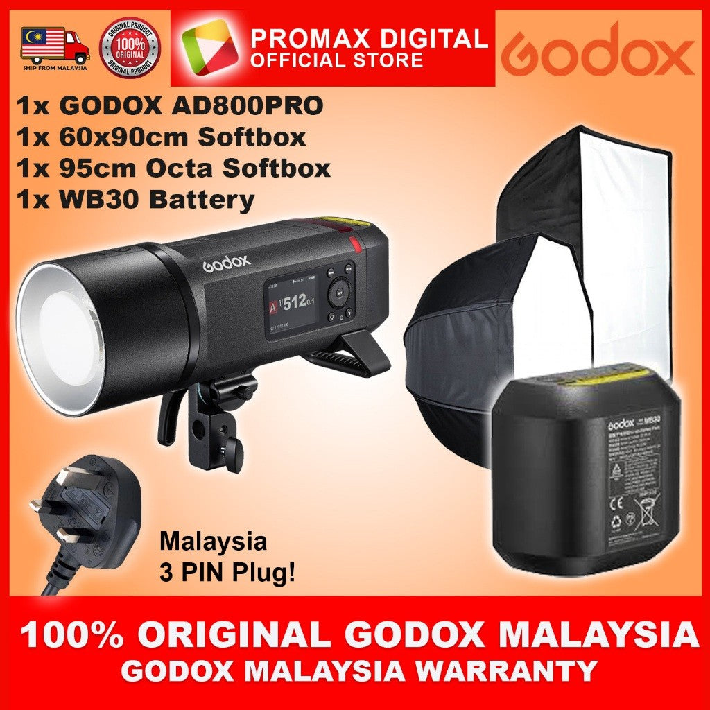 GODOX AD800PRO ALL IN ONE OUTDOOR FLASH BOWENS MOUNT FLASH WITH WB30 BATTERY AD800 PRO