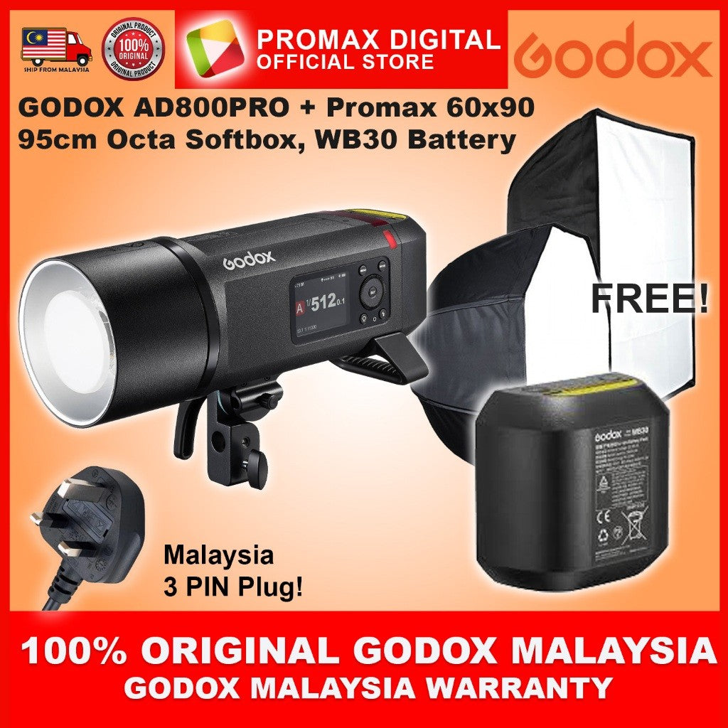 GODOX AD800PRO ALL IN ONE OUTDOOR FLASH BOWENS MOUNT FLASH WITH WB30 BATTERY AD800 PRO