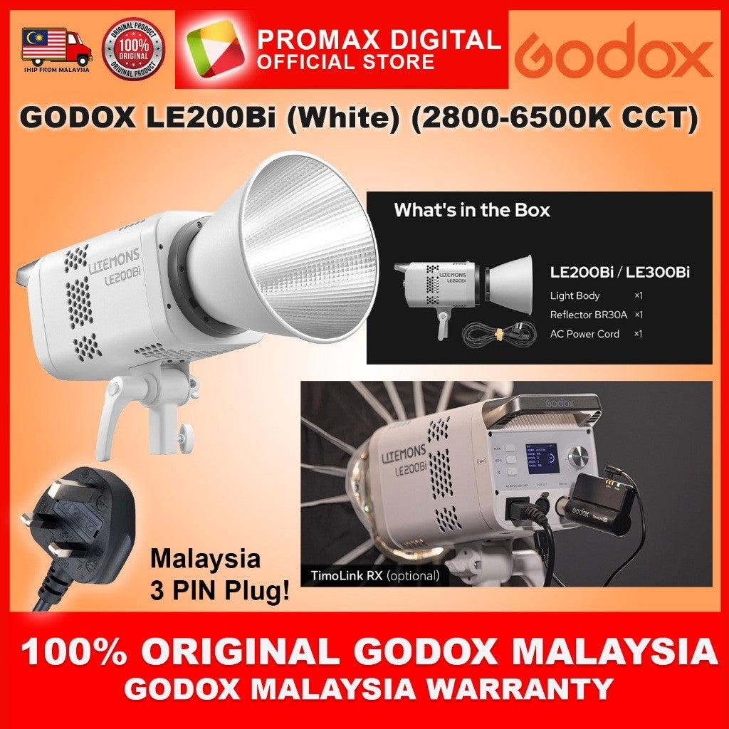 GODOX Litemons LE200D Daylight LE200Bi Bi-Color 2800-6500K CCT LED Monolight Studio Light