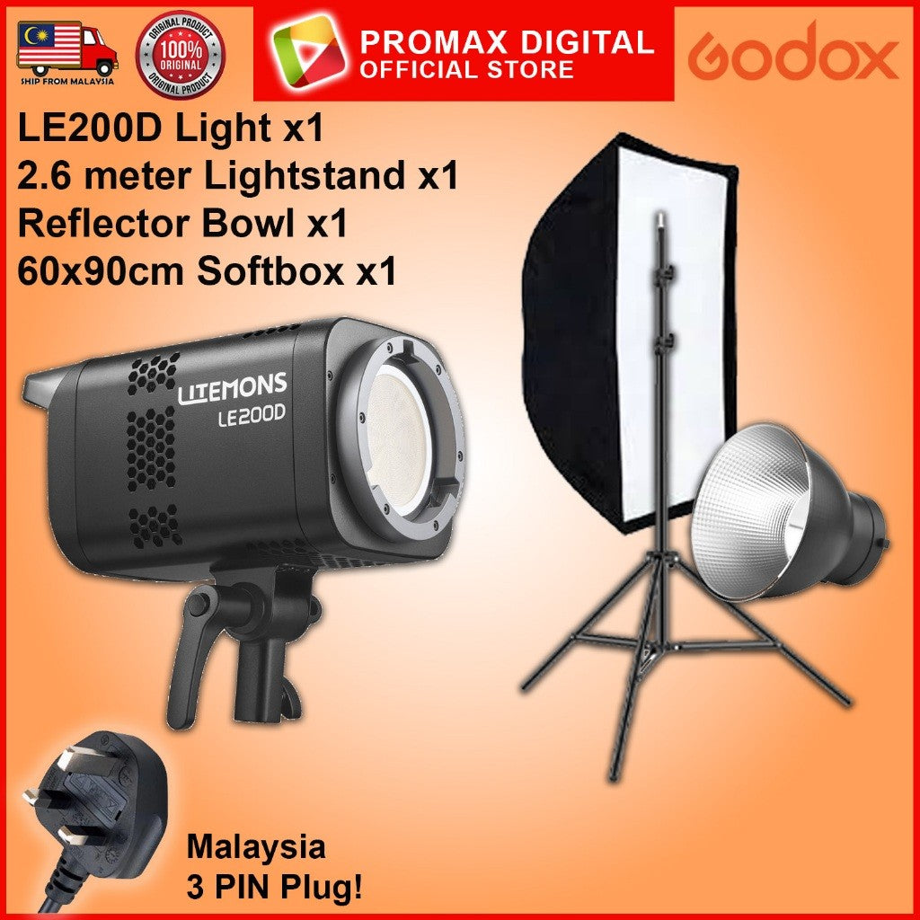 VALUE PACK!! GODOX LE200D LE200Bi LE300Bi LE600Bi  Litemons Bi-Color 2800 - 6500K Studio Light 5600K
