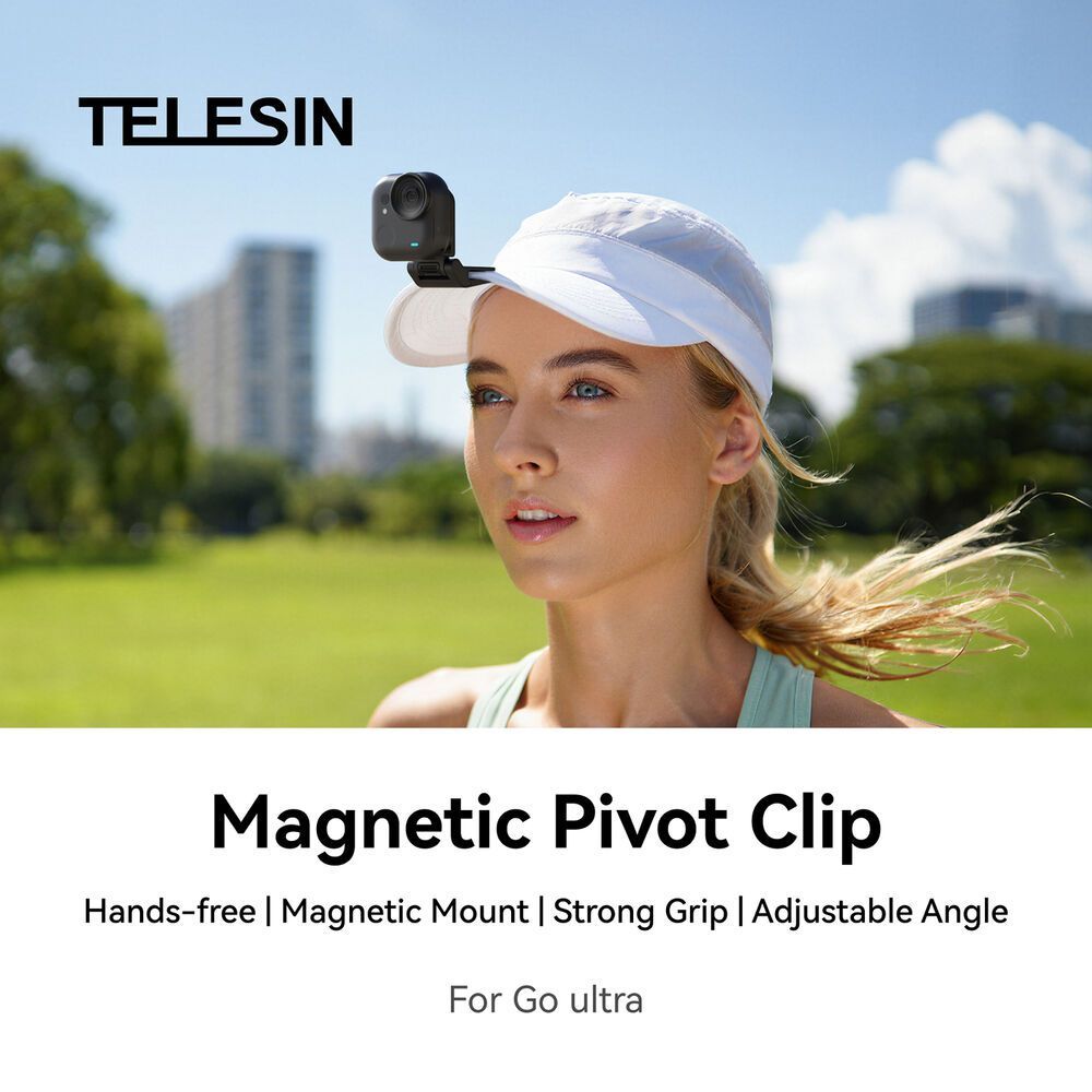 Telesin S3-HMH-05-TIS Magnetic Brim Clip for Insta360 GO ULTRA Magnetic Mount