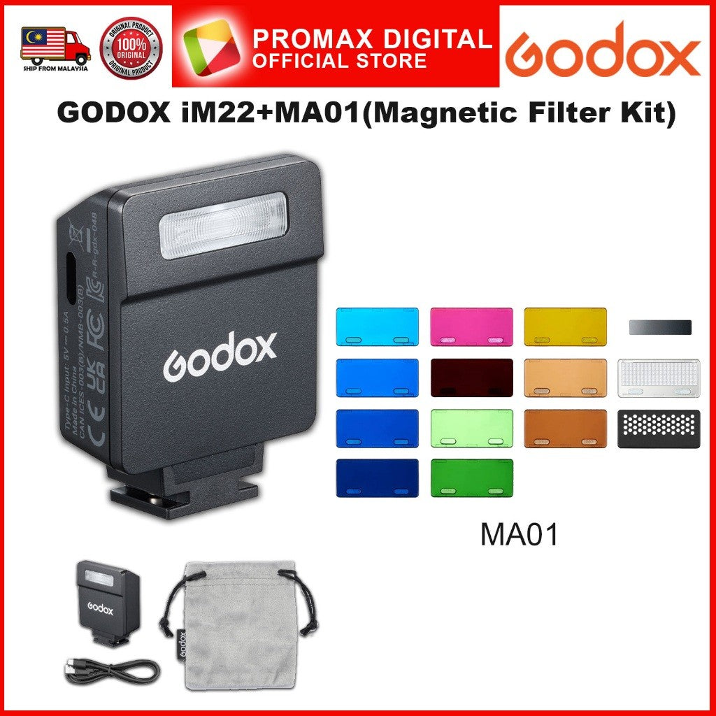 Godox iM22 mini iFlash flash for Canon Sony Fuji Nikon Olympus Pentas build in battery