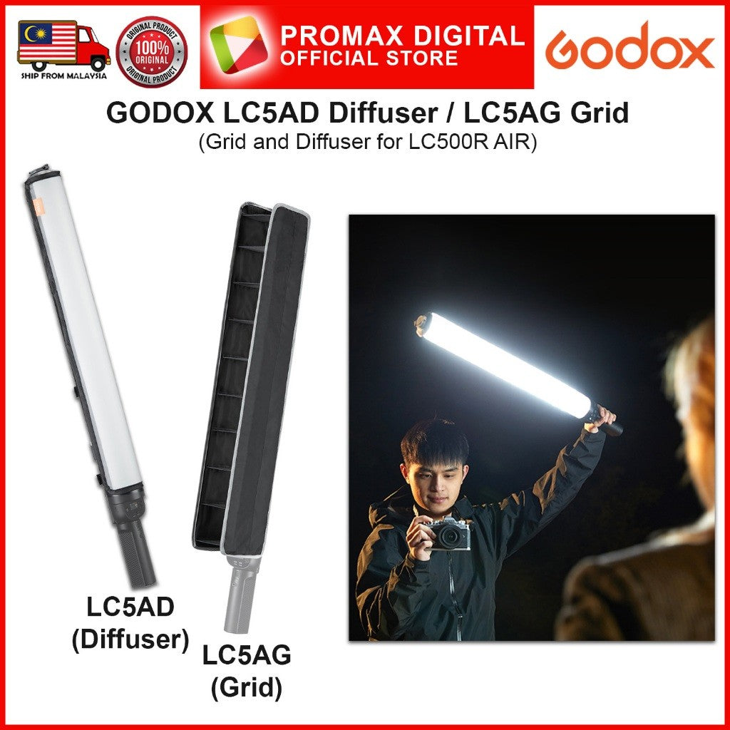 Godox LC5AG LC5AD Grid and Diffuser Accessories for LC500R AIR RGB LED Wand Light
