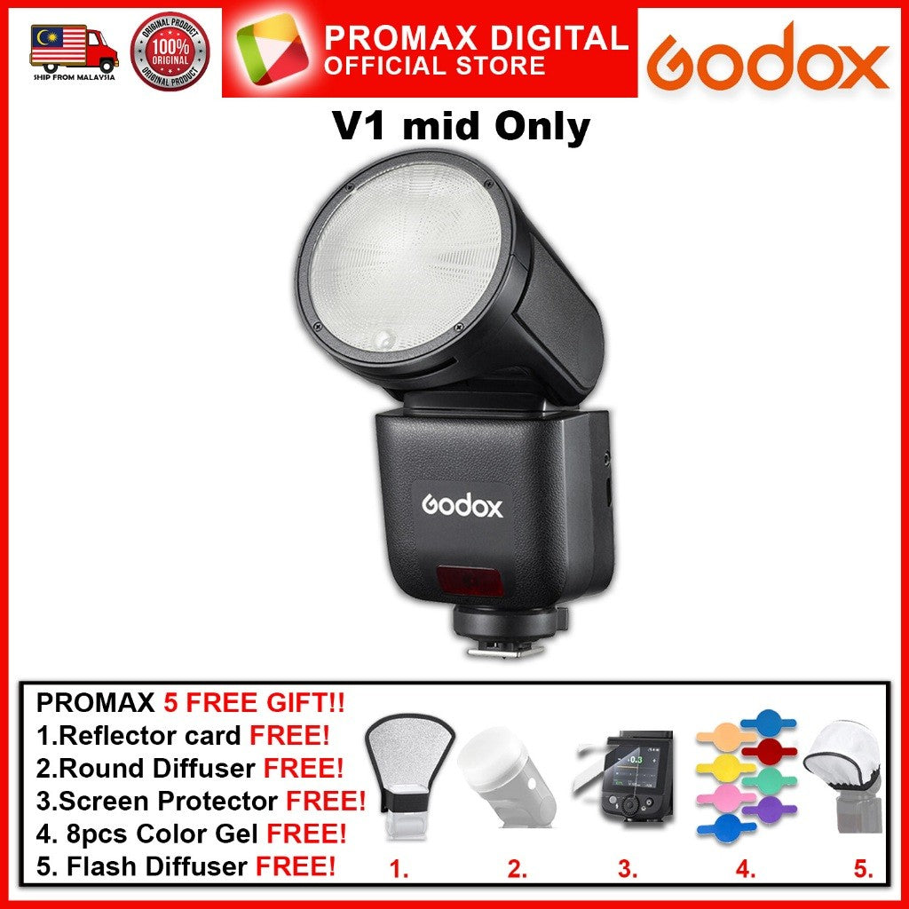 GODOX V1 mid TTL ON CAMERA FLASH FOR MIRRORLESS CAMERA