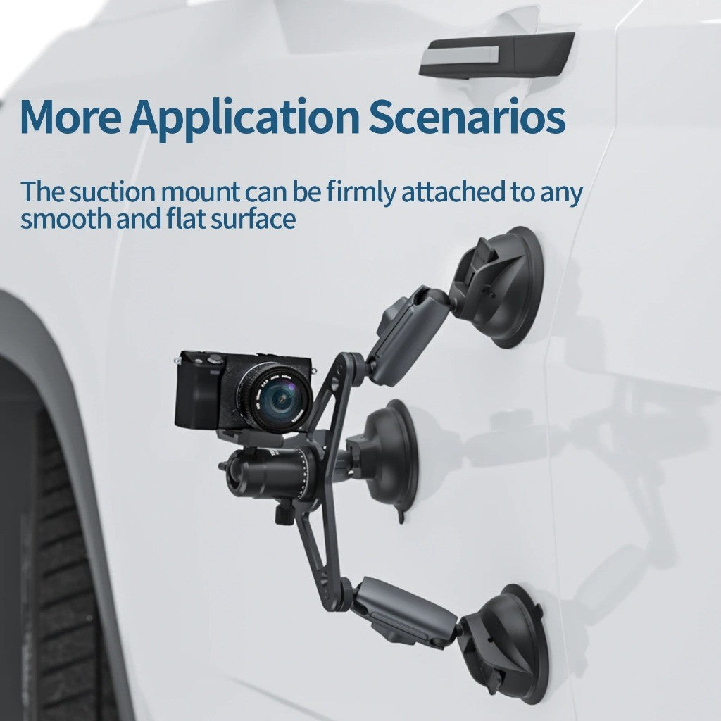 TELESIN TE-TSB-001 TRIPLE ARM SUCTION CUP MOUNT CAR MOUNT FOR CAMERAS