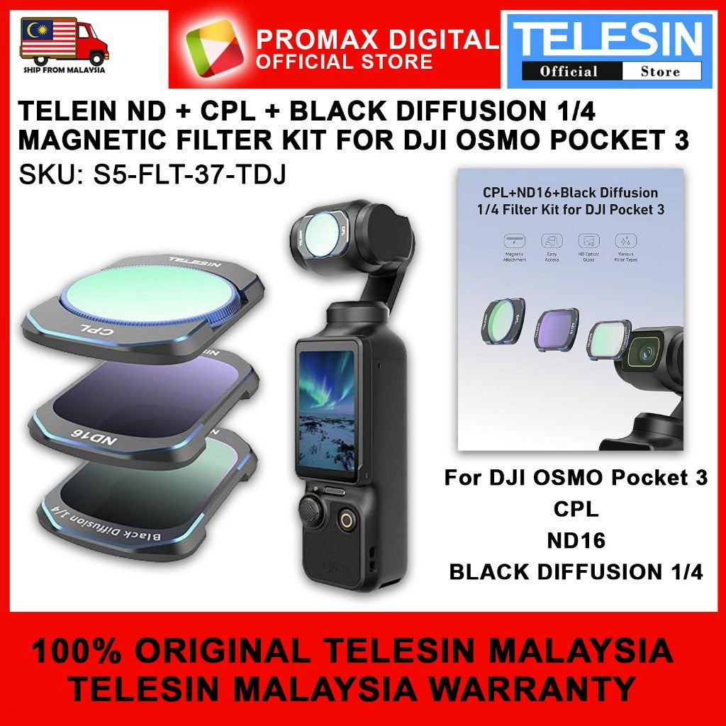 TELESIN S5-FLT-37-TDJ ND / CPL MAGNETIC FILTER KIT FOR DJI OSMO POCKET 3