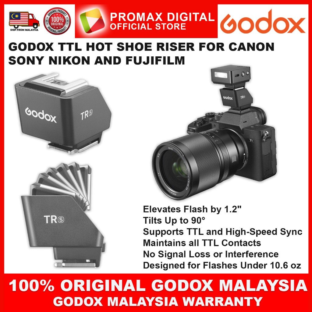 GODOX FS-R TTL HOT SHOE RISER FOR iT30 Pro iT20 iT22 iT32 Canon Nikon Fuji Sony TR-C TR-N TR-S TR-F