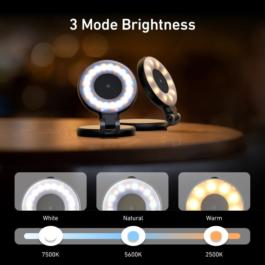 TELESIN S5-BGD-07 MAGNETIC SELFIE RING LIGHT VERSION 2 WITH MIRROR FOR MOBILE PHONES