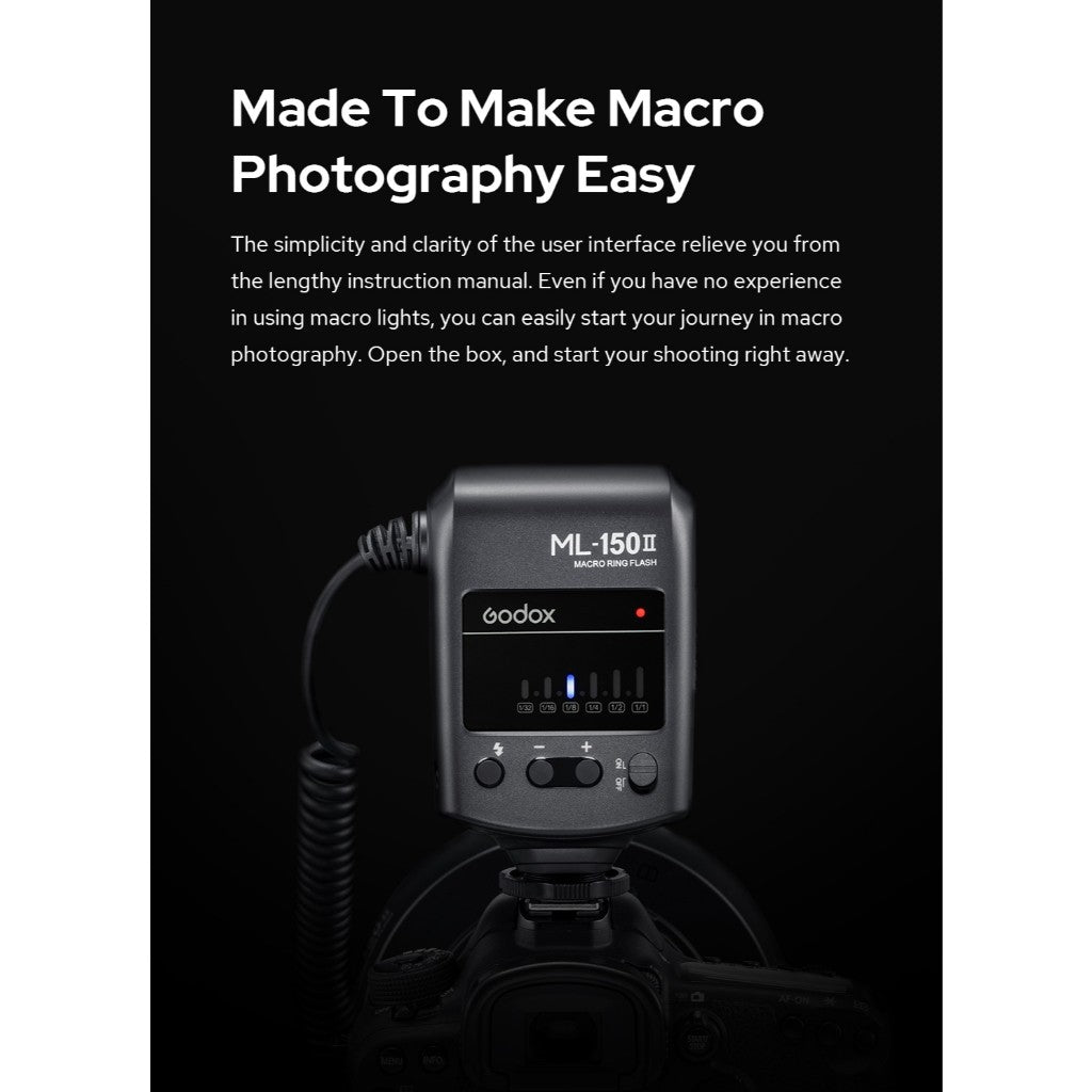 GODOX ML150-II MACRO RING FLASH ML150II ML150 II Dentist Dental Manual Flash Speedlite