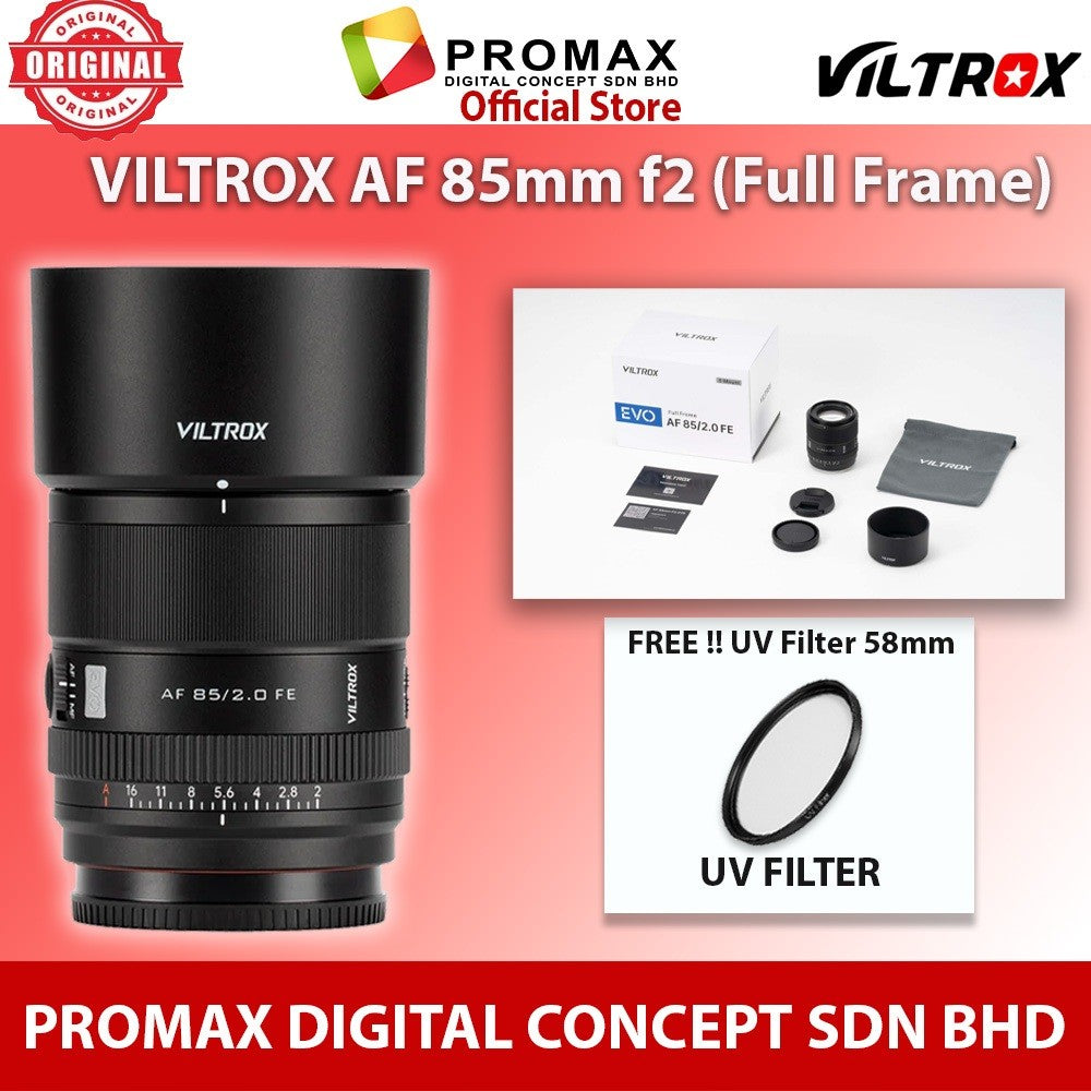 VILTROX AF 85mm f2 EVO Full Frame Portrait Lens for Sony and Nikon Mirrorless