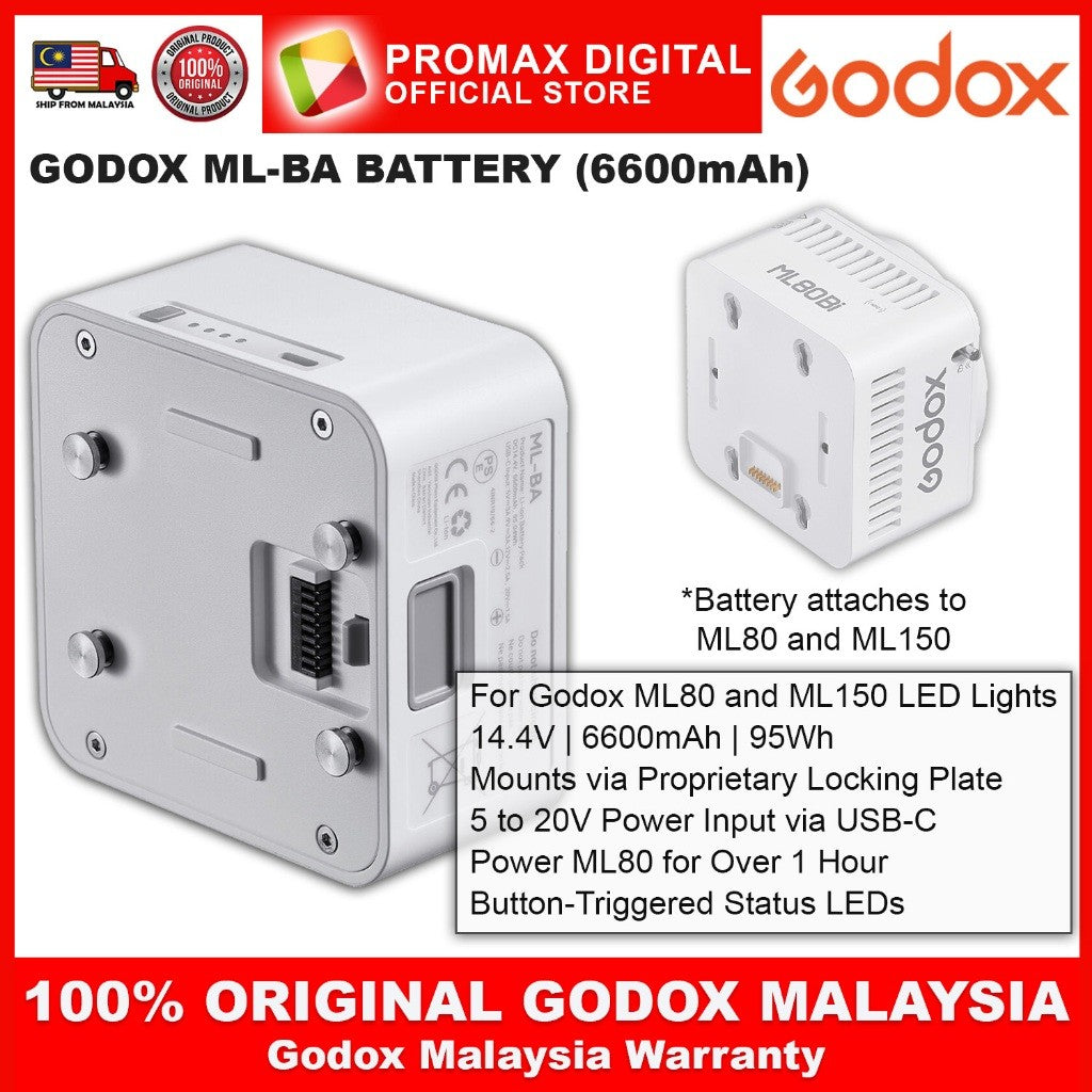 GODOX ML-BA BATTERY 6600mAh 14.4V for ML80 and ML150 LED Light MLBA