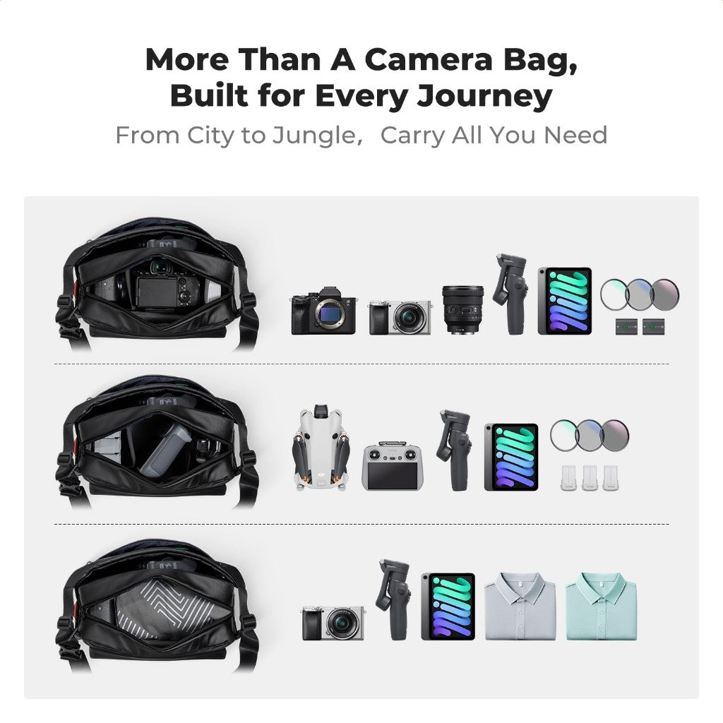 K&F Concept KF13.213 URBAN WANDER 14 CAMERA 10L SLING BAG FOR MIRRORLESS DSLR CAMERA