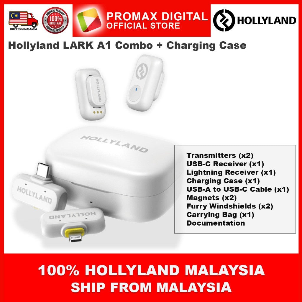 Hollyland LARK A1 Mini Duo 2-Person Wireless Microphone System with USB-C Connector for Mobile Devices (Space Gray, 2.4
