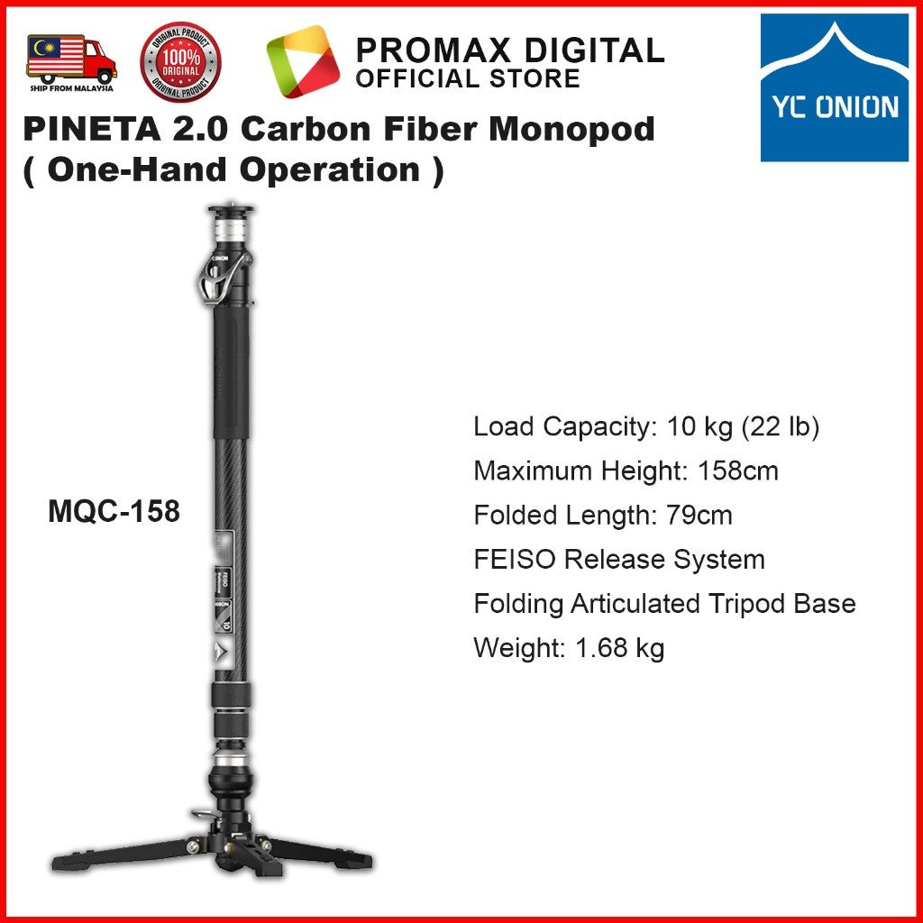 YC Onion PINETA 2.0 CARBON FIBER MONOPOD (ONE STEP HEIGHT ADJUSTMENT) PAYLOAD 10KG