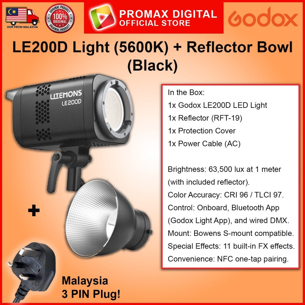 VALUE PACK!! GODOX LE200D LE200Bi LE300Bi LE600Bi  Litemons Bi-Color 2800 - 6500K Studio Light 5600K