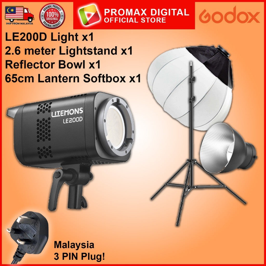 VALUE PACK!! GODOX LE200D LE200Bi LE300Bi LE600Bi  Litemons Bi-Color 2800 - 6500K Studio Light 5600K