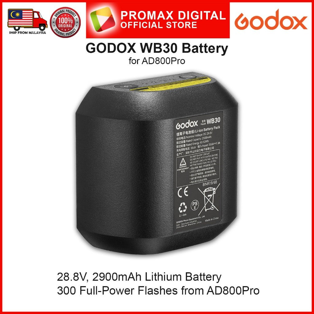 Godox WB30 Battery for AD800Pro Outdoor Flash Strobe Lithium-ion Battery 2900mAh