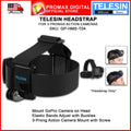 TELESIN GP-HMS-T04 HEADSTRAP FOR 3 PRONGS ACTION CAMERAS HEAD STRAP
