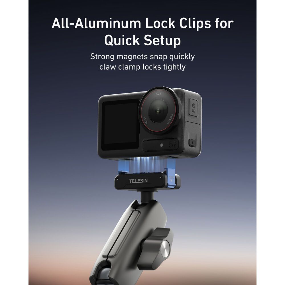 TELESIN S3-HBM-14-TDJ UNIVERSAL CLAMP MOUNT FOR ACTION 3 4 5 PRO QUICK RELEASE MOUNT
