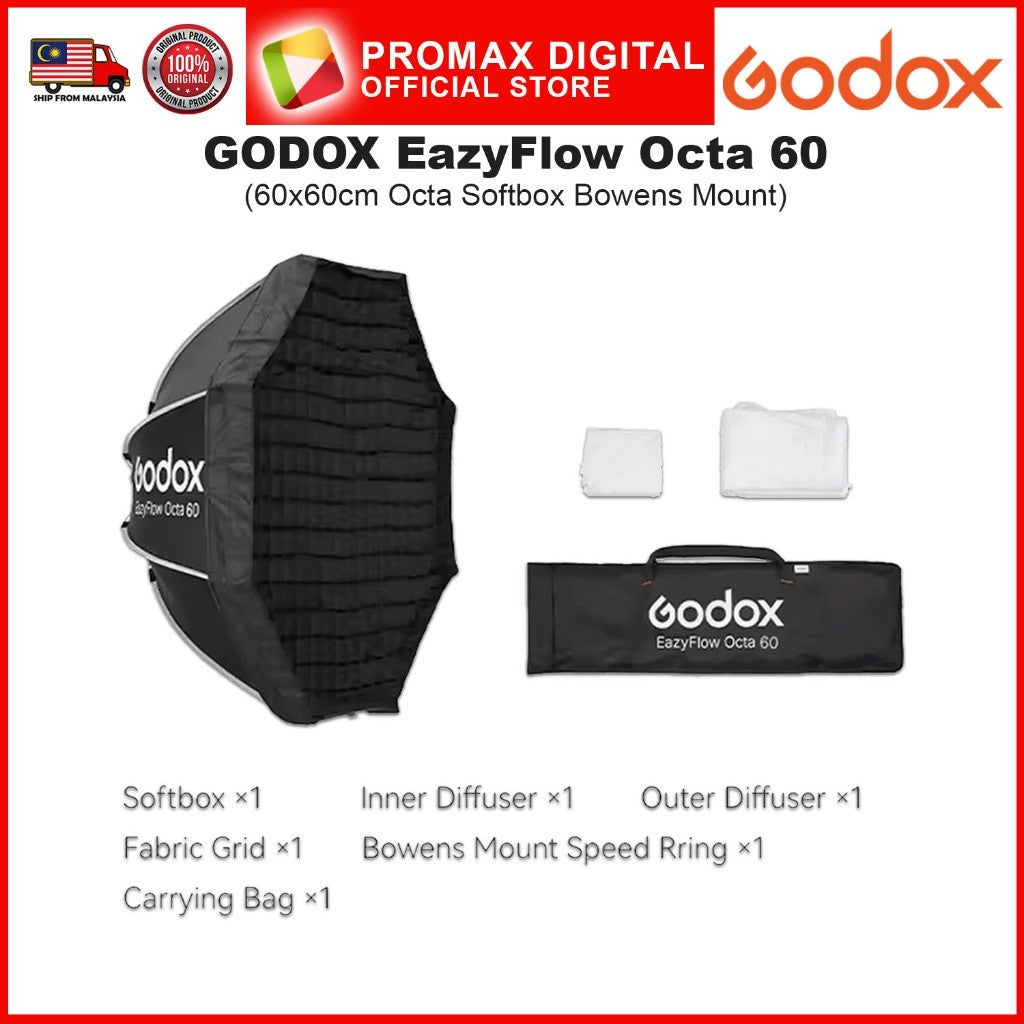 Godox EazyFlow Octa Series Softbox with Beauty Dish Bty 65S 85S 65W 65S Bowens Mount with Grid