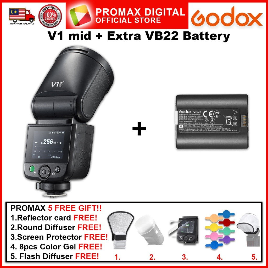 GODOX V1 mid TTL ON CAMERA FLASH FOR MIRRORLESS CAMERA