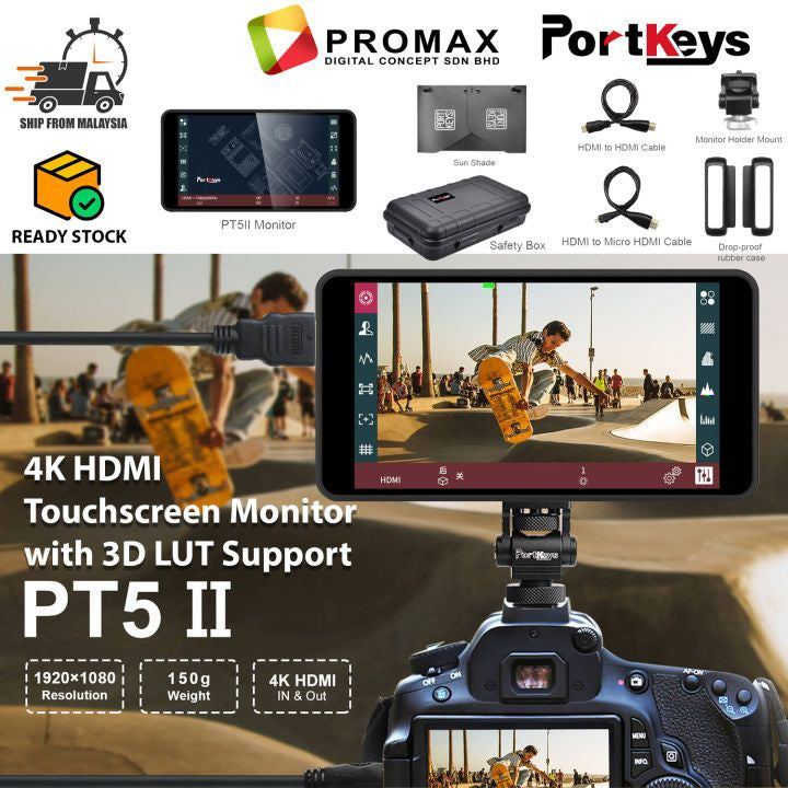 PORTKEYS PT5III COLOR GRADING MONITOR 5.4-inch touchscreen monitor with HDMI input/output ports PT5