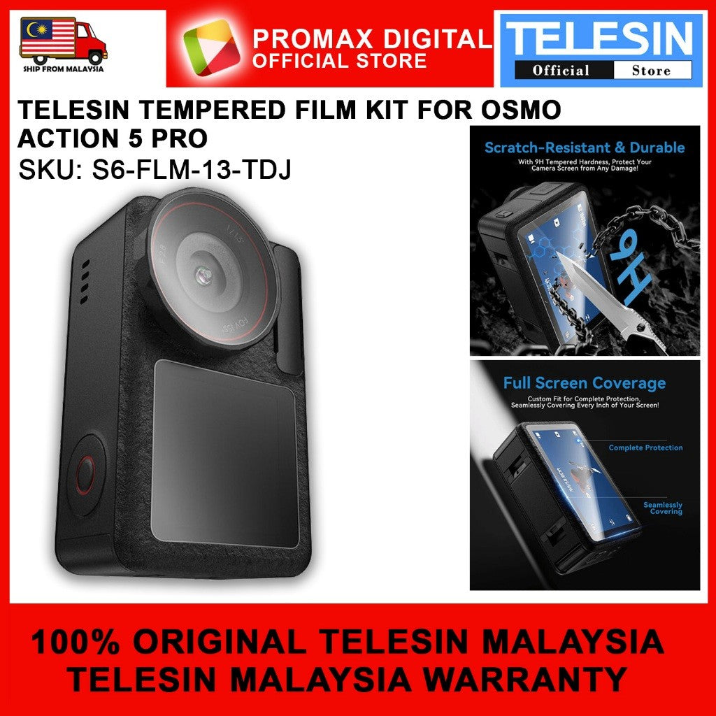 TELESIN S6-FLM-13-TDJ TEMPERED GLASS SCREEN PROTECTOR FOR OSMO ACTION 5 PRO