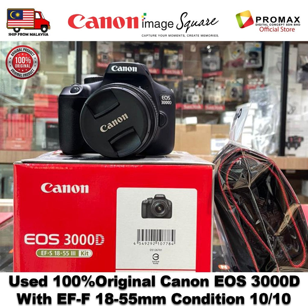Used Canon EOS 3000D With EF-F 18-55mm Lens Condition 10/10