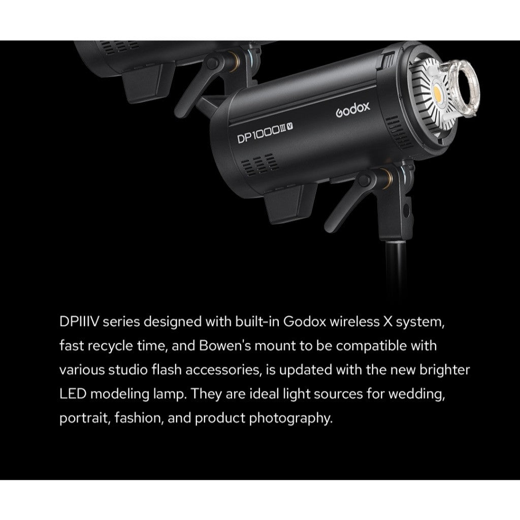 GODOX DP800III-V STUDIO FLASH WITH LED 20W MODELLING LAMP BOWEN S ACCESSORY MOUNT DP800 DP800V