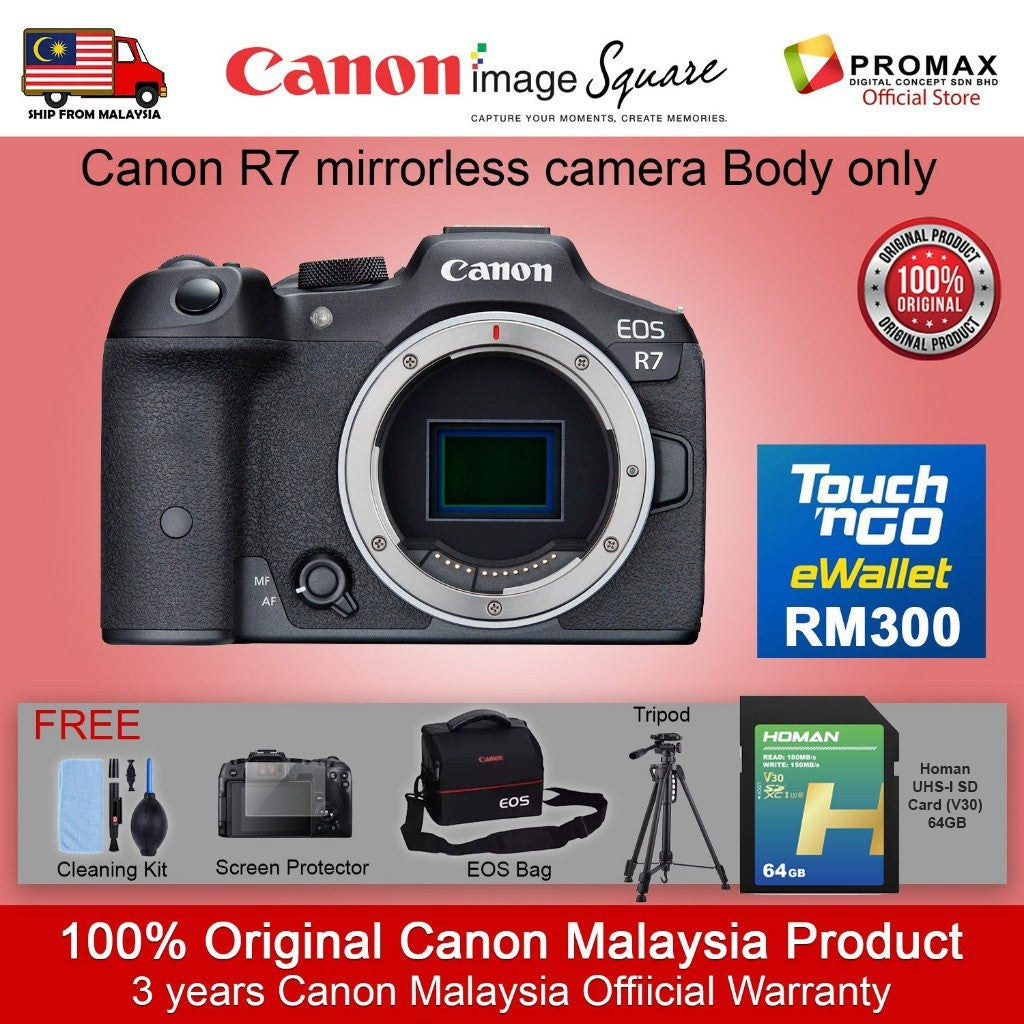 READY STOCK! CANON EOS R7 BODY / KIT Mirrorless Camera RF-S 18-45MM / 18-150MM FREE MEMORY CARD
