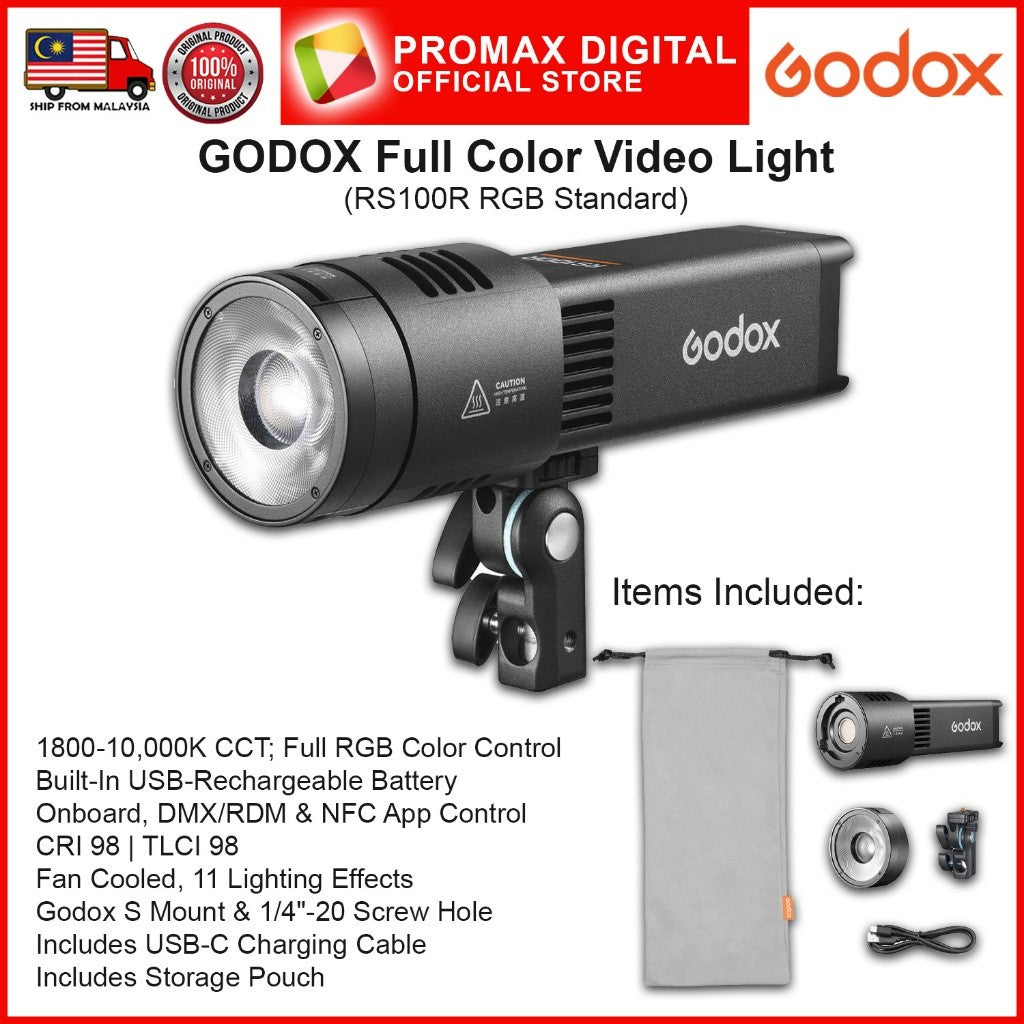 Godox RS100Bi Bi-Color RS100R RGB Full Color LED Video Light