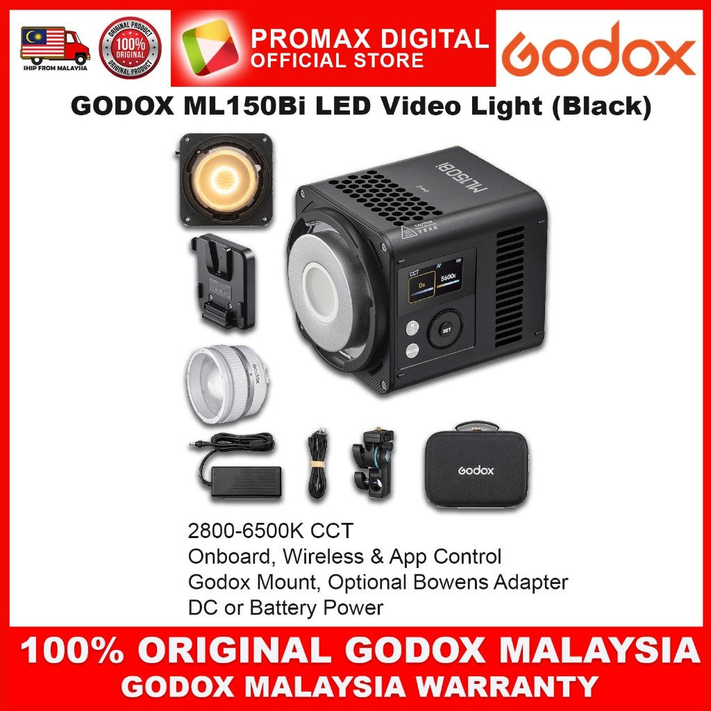 GODOX ML80Bi ML150Bi Bi-Color LED Video Light Godox Mount with Optional Bowens Adapter