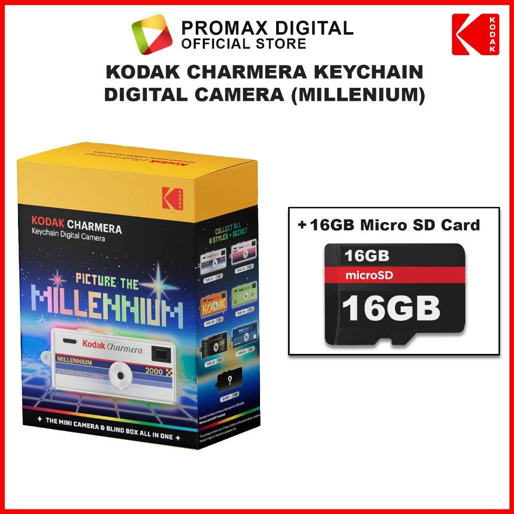 Kodak Charmera MILLENIUM (NEW VERSION) Y2K Blindbox Random Digital Keychain Camera with microSD