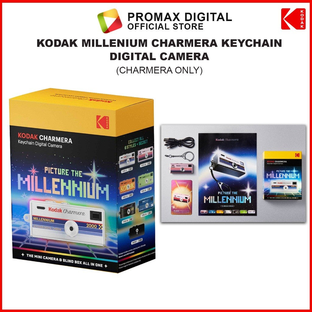 Kodak Charmera MILLENIUM (NEW VERSION) Y2K Blindbox Random Digital Keychain Camera with microSD