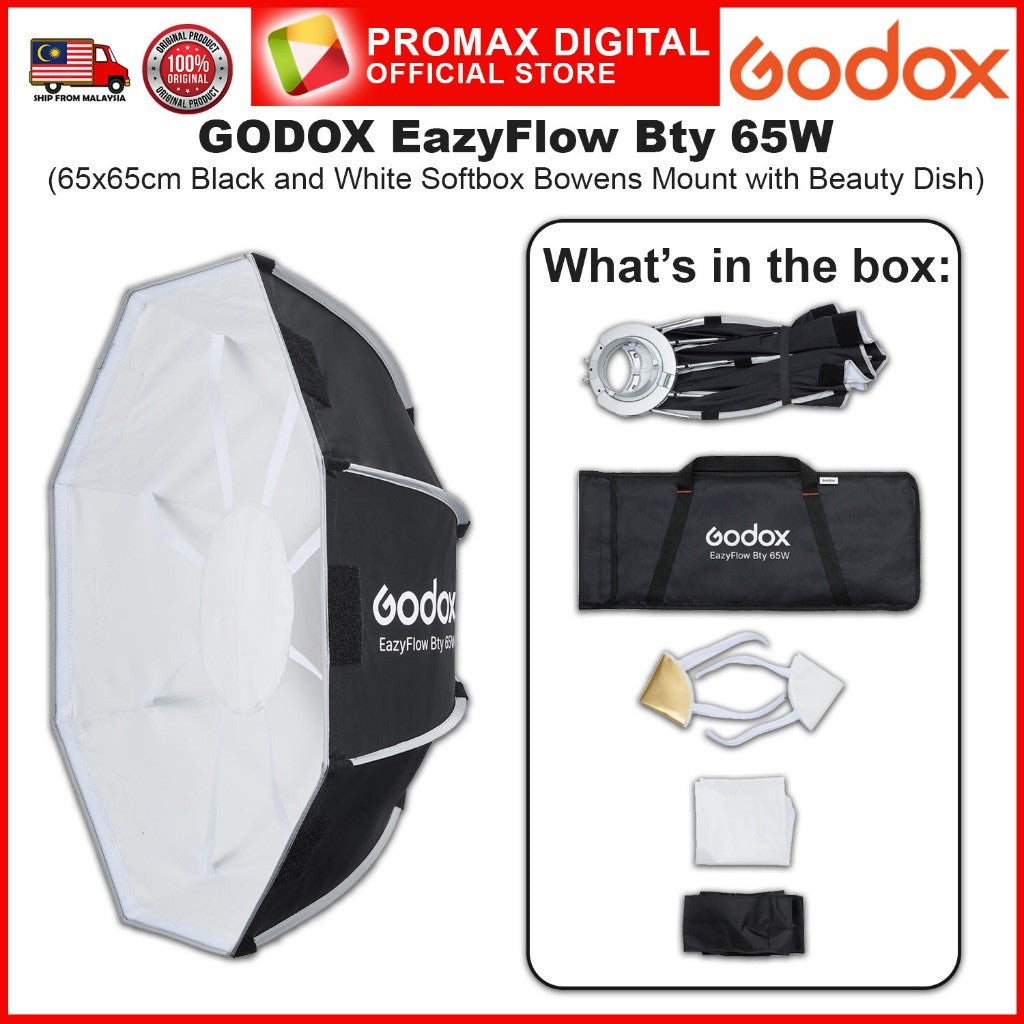 Godox EazyFlow Octa Series Softbox with Beauty Dish Bty 65S 85S 65W 65S Bowens Mount with Grid
