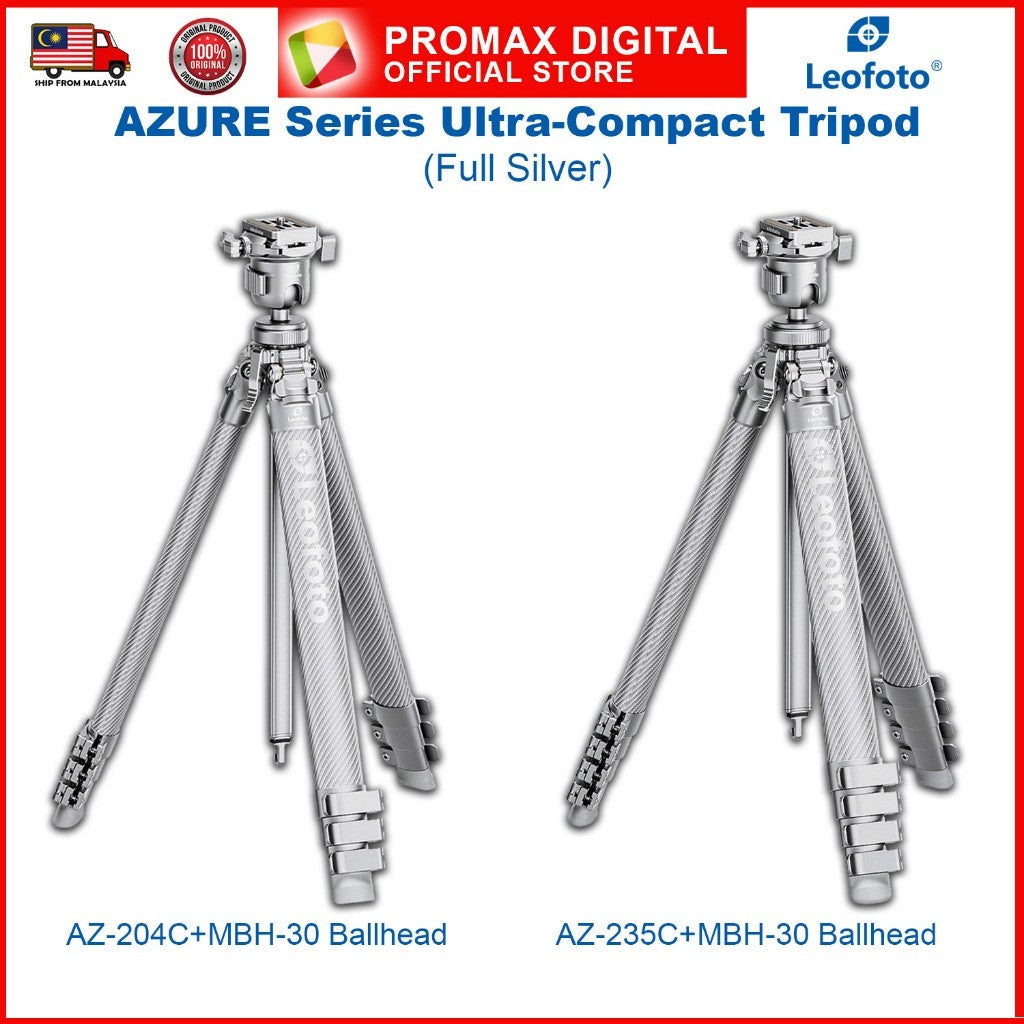 Leofoto AZ-204C+MBH-30 AZ-235C+MBH-30 Ballhead AZURE Ultra Compact Tripod