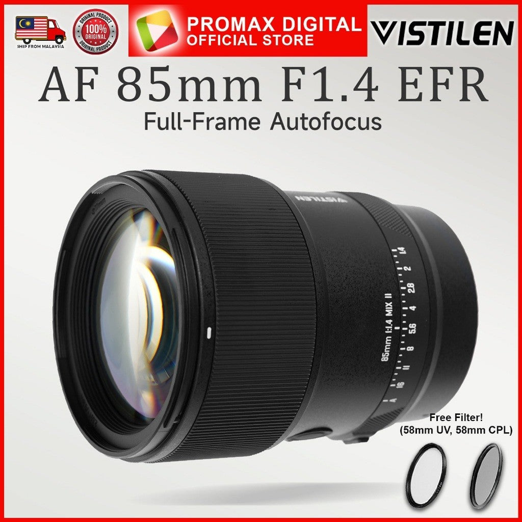 Vistilen 85mm f1.4 MIX II Full Frame Auto Focus STM Lens for Canon EFR (RF) Mount