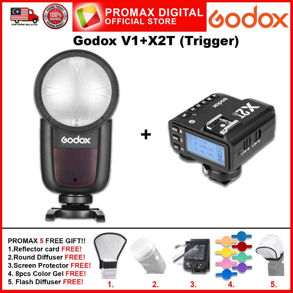 Godox V1 Flash Speedlight Round TTL Li-ion Battery