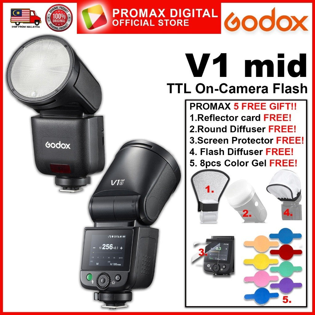 GODOX V1 mid TTL ON CAMERA FLASH FOR MIRRORLESS CAMERA