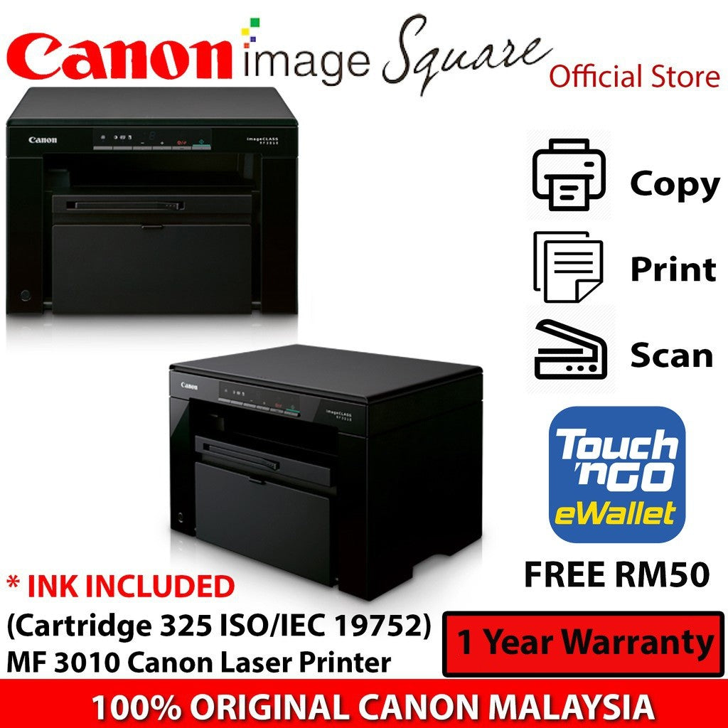 (Touch”N Go RM50) CANON MF3010 IMAGECLASS LASER AIO MONOCHROME PRINTER (Canon Malaysia)