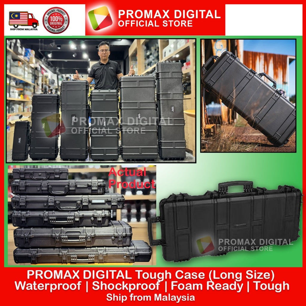 PROMAX Long PP Hard Carrying Case with Foam Waterproof Dustproof Crushproof Drone Utility Case