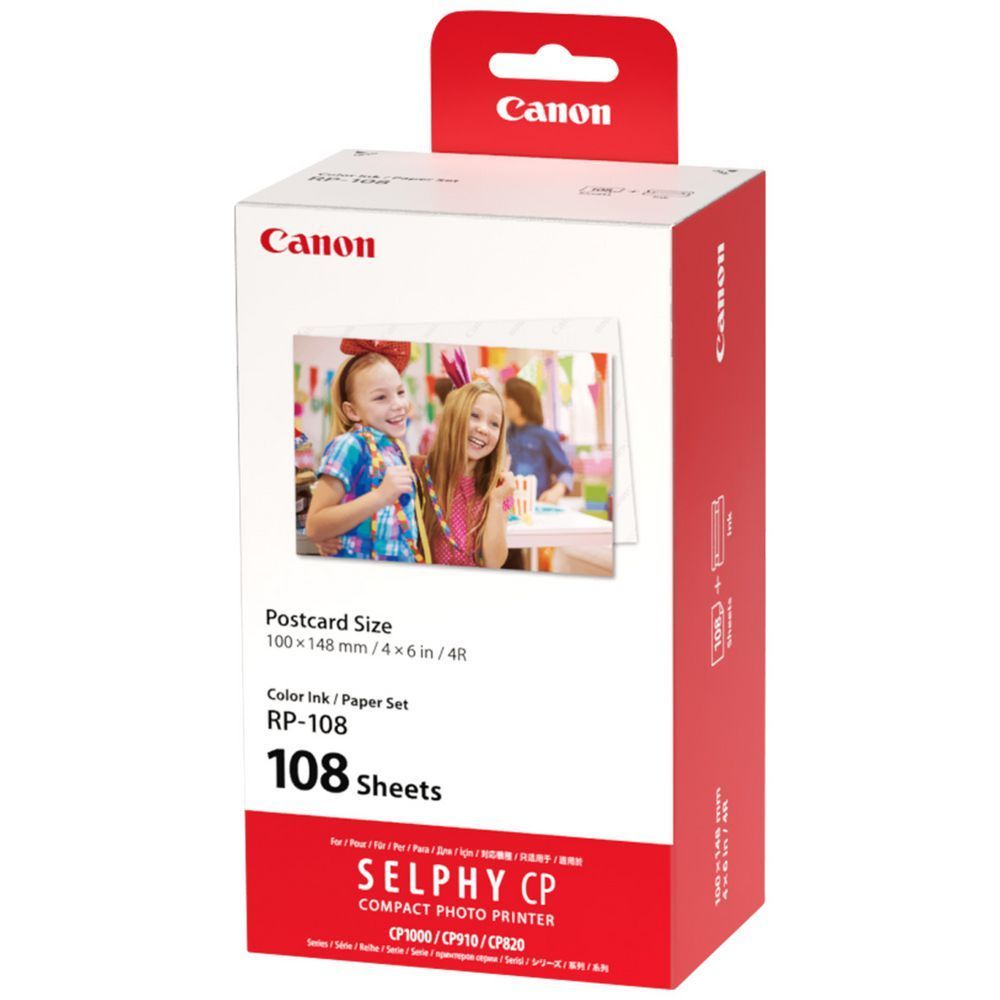 Canon RP-108 RP108 Color Ink & 4R Paper Set For Selphy printer CP910 CP1200 CP1300 CP1500